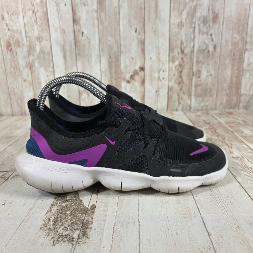 Nike Free RN 5.0 Womens Black Purple Running Shoes AQ1316-009 Size 7